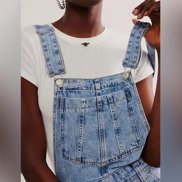 We the free Denim skirt Overalls small Bardot - Picture 2 of 10